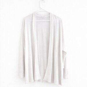 Essentials White Open Front Lightweight Cardigan